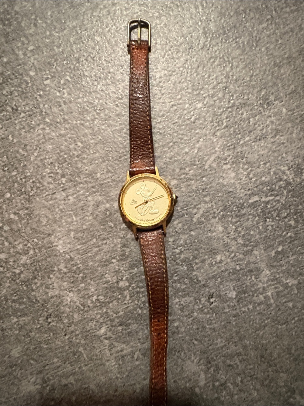Vintage 1990’s Lorus Mickey Mouse Dial Watch with Brown Leather Strap
